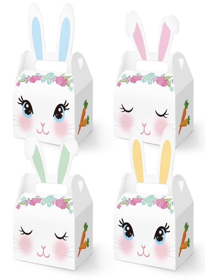 WEEPA Easter Treat Boxes 12 Pcs Happy Easter Party Favor Gift Box Cute Bunny Eggs Basket with Handle Rabbit Candy Goodies Box for Easter Party Decorations - Image 1
